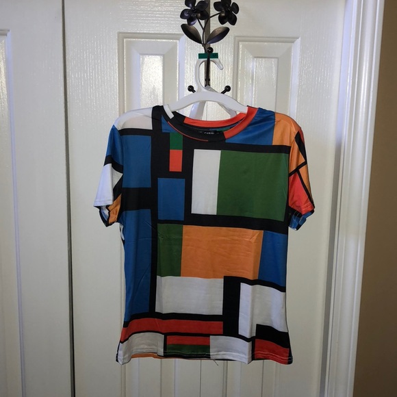 multicolored block patterned tshirt - Picture 1 of 1
